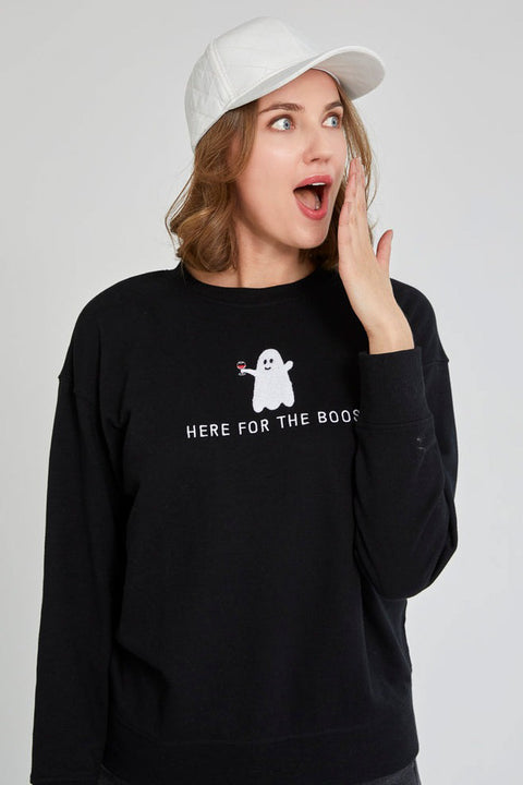 Shiraleah Here For The Boos Sweatshirt Black Small