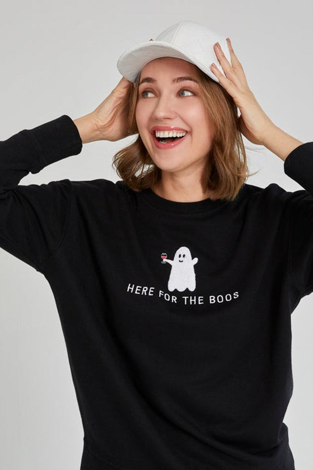 Shiraleah Here For The Boos Sweatshirt Black Medium