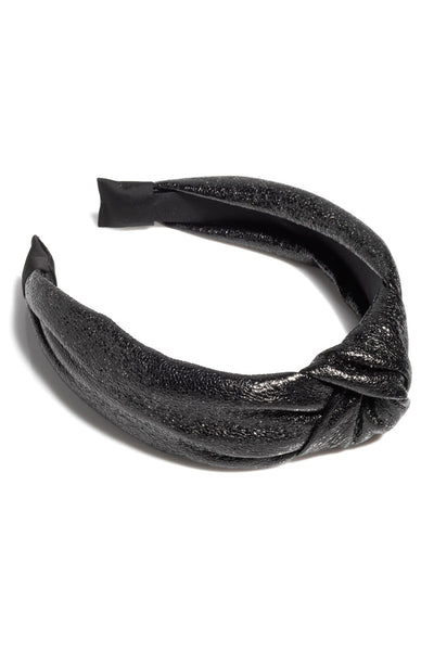 Shiraleah Metallic Knotted Headband Black