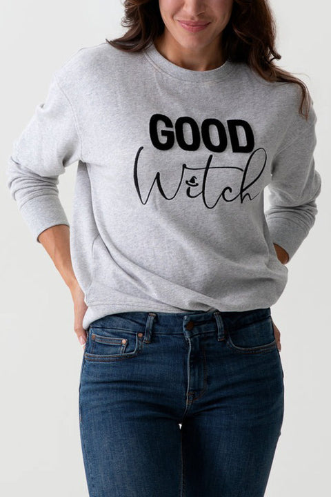 Shiraleah Good Witch Sweatshirt Grey Extra Large