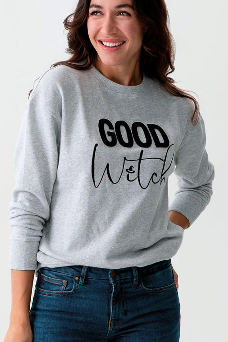 Shiraleah Good Witch Sweatshirt Grey Large