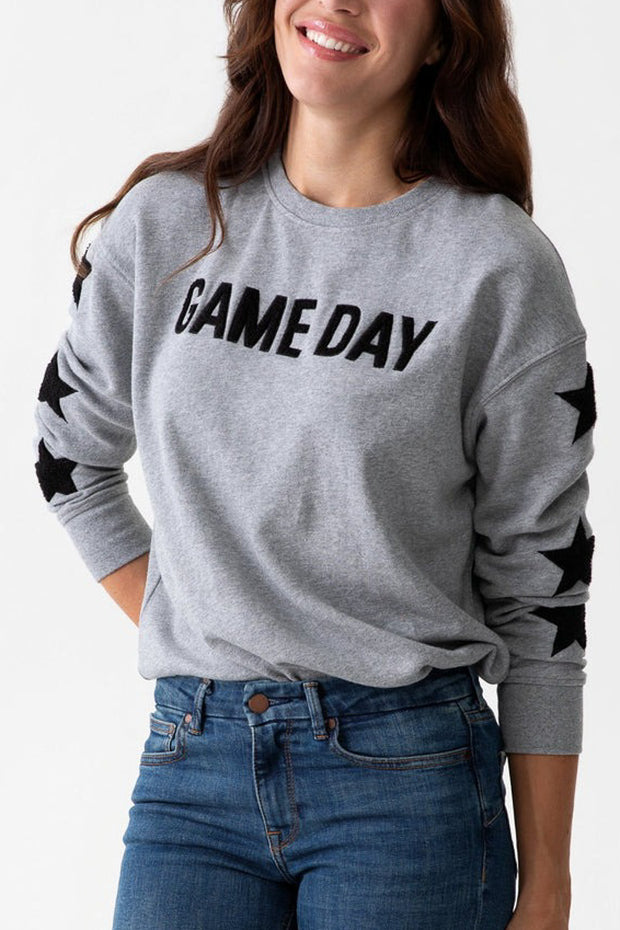 Shiraleah Game Day Sweatshirt Smoke Medium