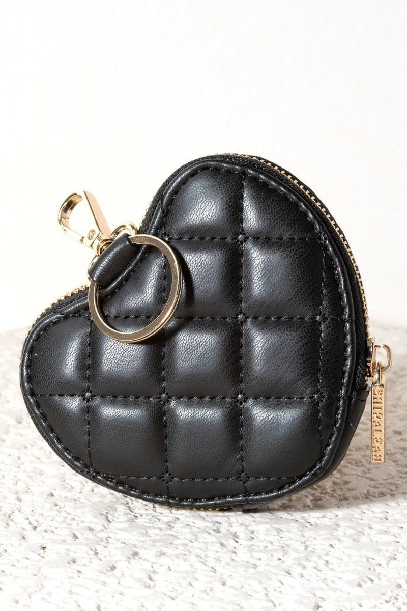 Shiraleah Sweetheart Black Zip Pouch