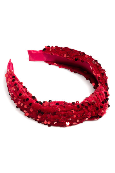 Shiraleah Knotted Sequins Headband Red