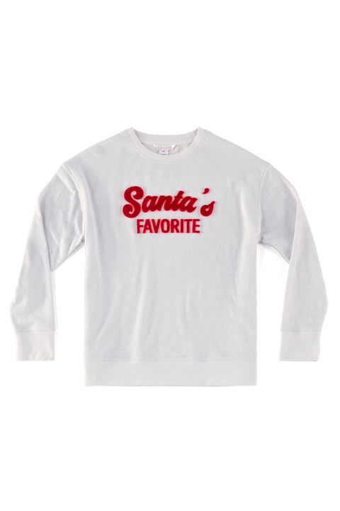 Shiraleah Santa's Favorite Sweatshirt Ivory Extra Large