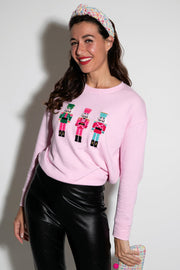 Shiraleah Nutcracker Sweatshirt Blush Extra Large