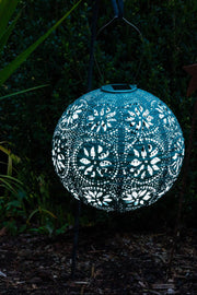 Soji Stella Boho Globe | Metallic Emerald | 12" Solar Lantern