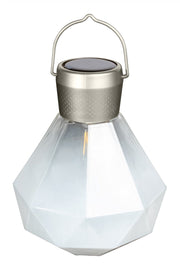 Gem Light Glass Solar Lanterns 5.5" Milk