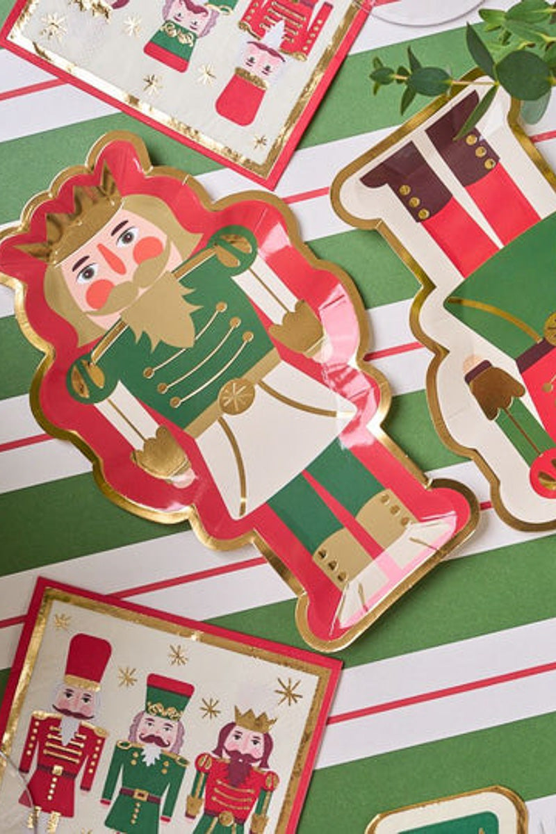 Sophistiplate Die-Cut Shenanigans Nutcracker Christmas Salad Plates 8/pk