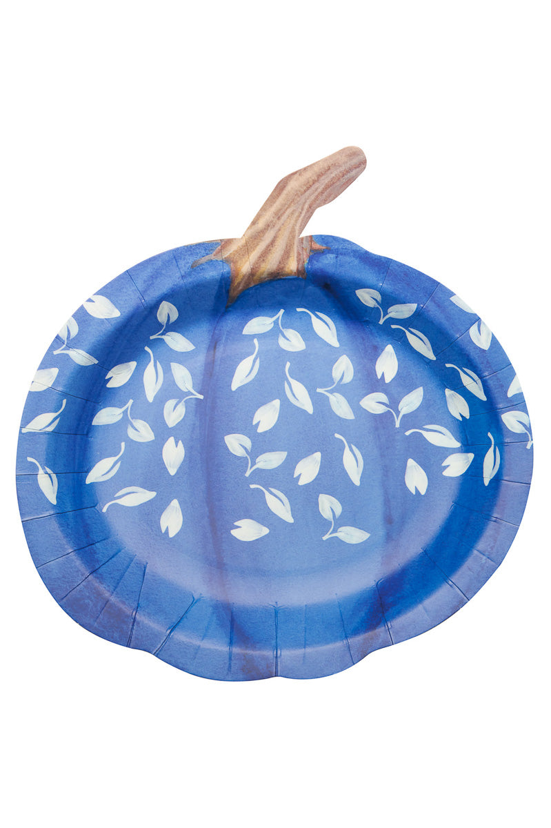 Sophistiplate Harvest Blues Die Cut Pumpkin Plates 8" Assorted