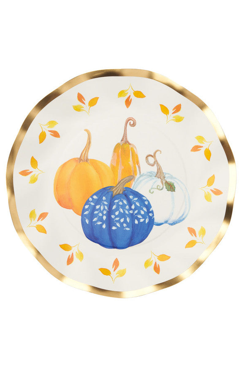 Sophistiplate Harvest Blues Wavy Salad Plates