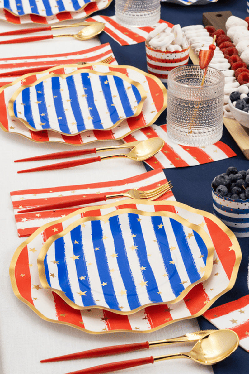 PLATE, WAVY SAL PATRIOTIC 8PK