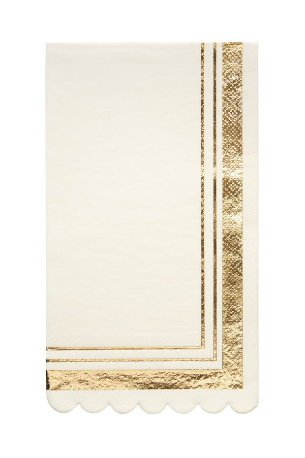 Sophistiplate Gold & White Guest Towels 20/pk