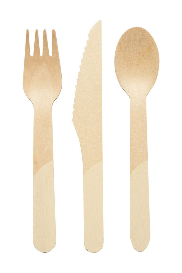 Sophistiplate Cream Wood Cutlery 24/pk