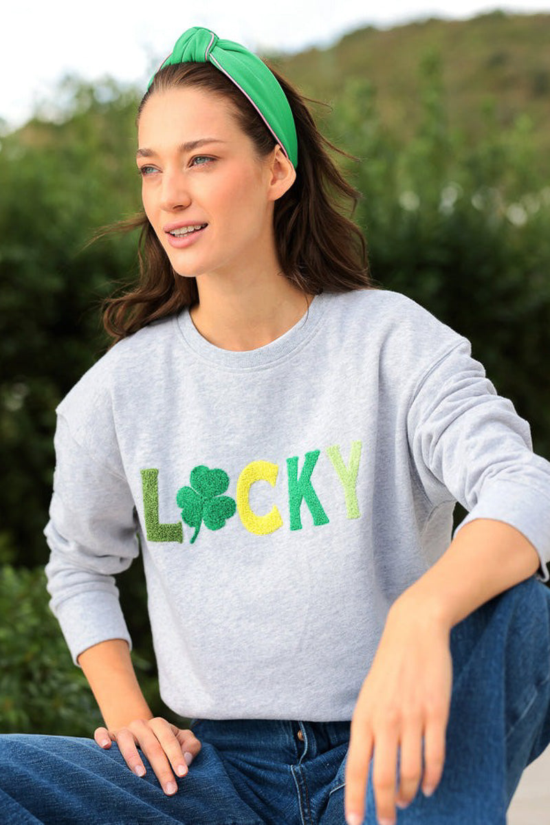 Shiraleah "Lucky" Sweatshirt Small Grey