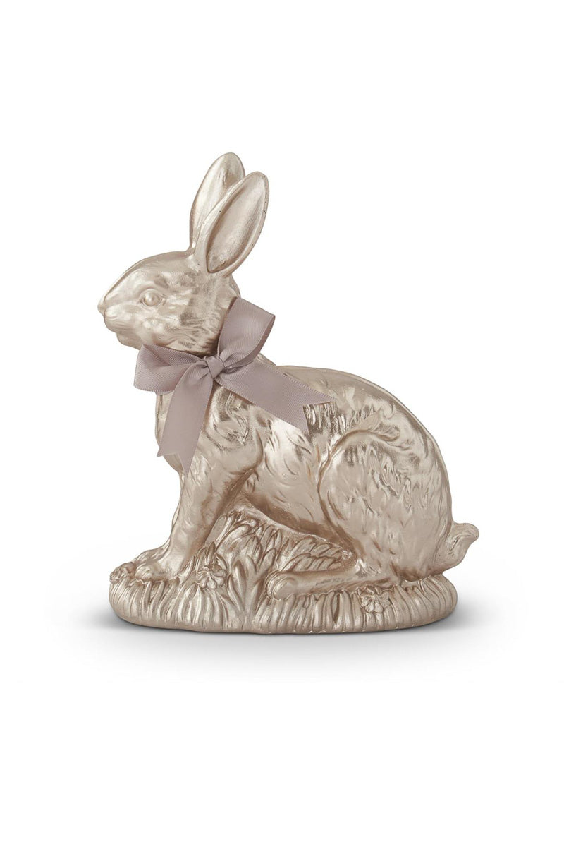 Easter Bunny with Bow 7.25" Gold