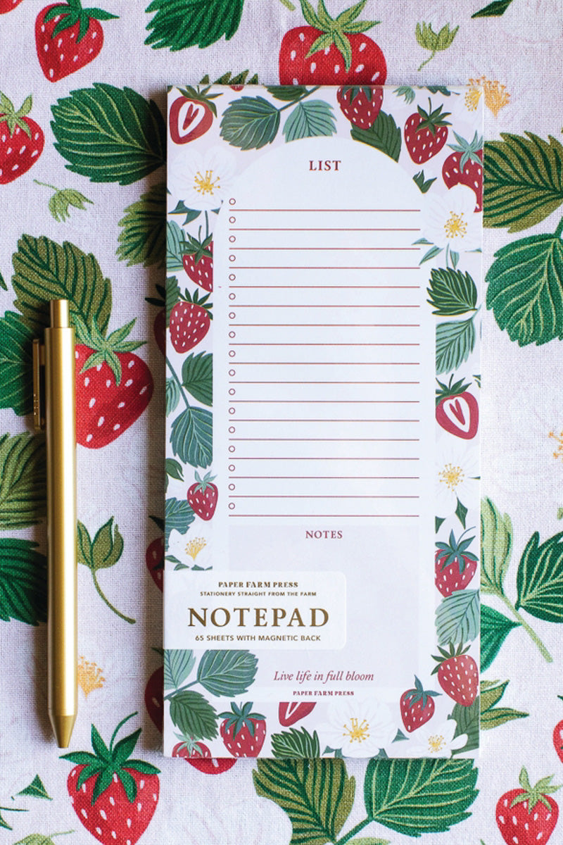 Strawberry Patch Market List Notepad