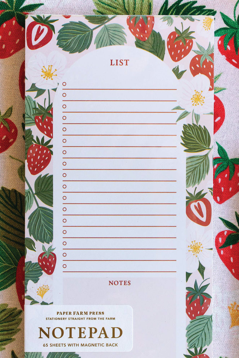 Strawberry Patch Market List Notepad