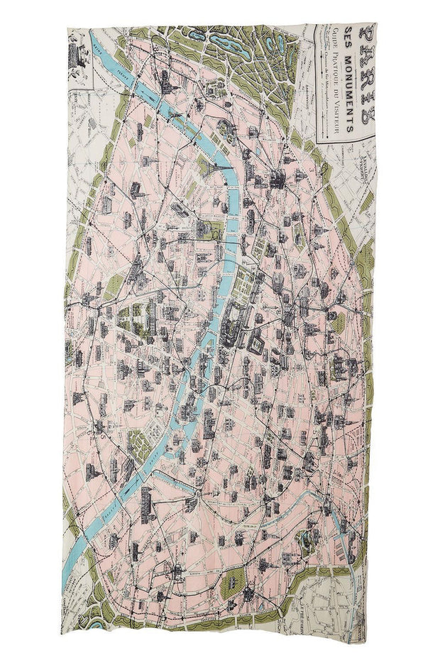 Paris Map Scarf