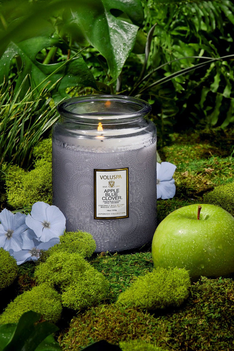 Voluspa Apple Blue Clover Large Jar Candle