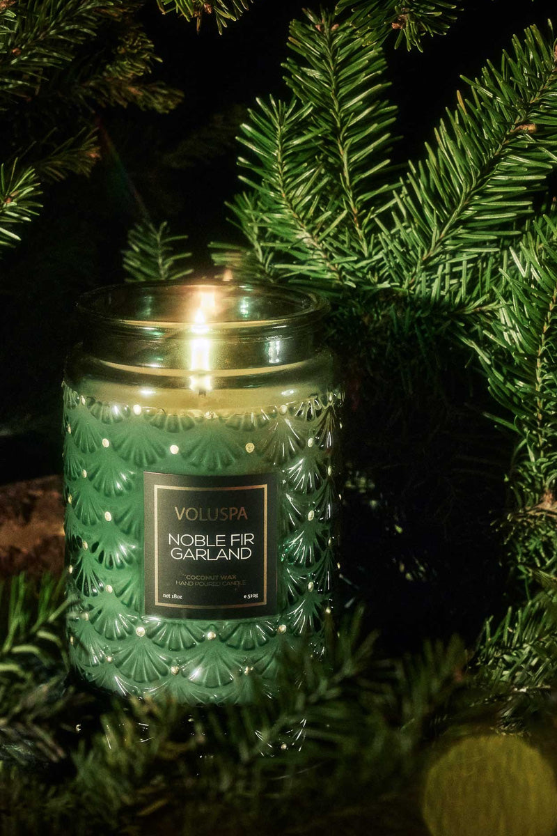 Voluspa Noble Fir Garland Large Jar Candle