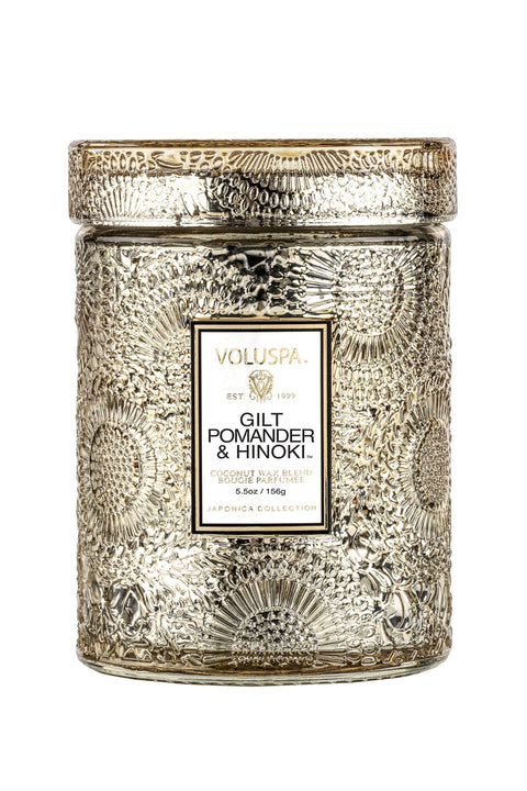 Voluspa Gilt Pomander & Hinoki Small Jar Candle