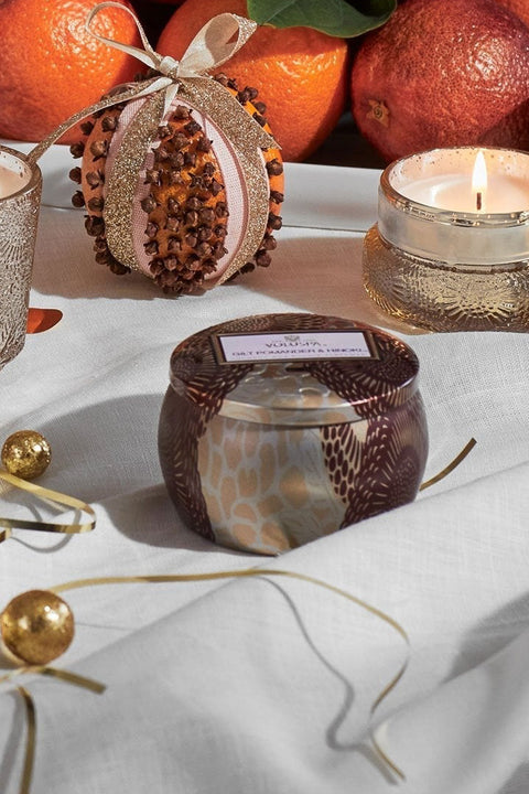 Voluspa Gilt Pomander & Hinoki Mini Tin Candle