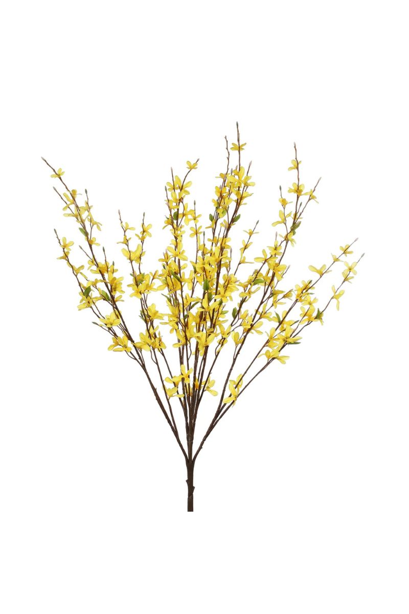 Faux Forsythia Bush 34" Yellow Gold