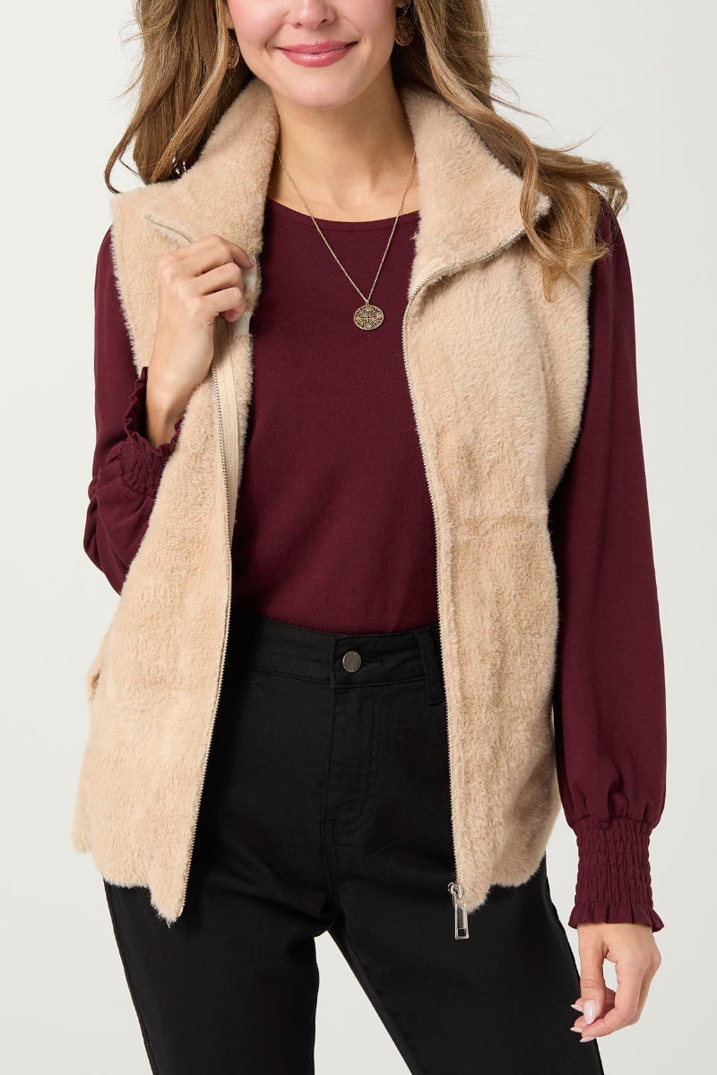 Avante Front Zip Vest with Pockets XS Doeskin