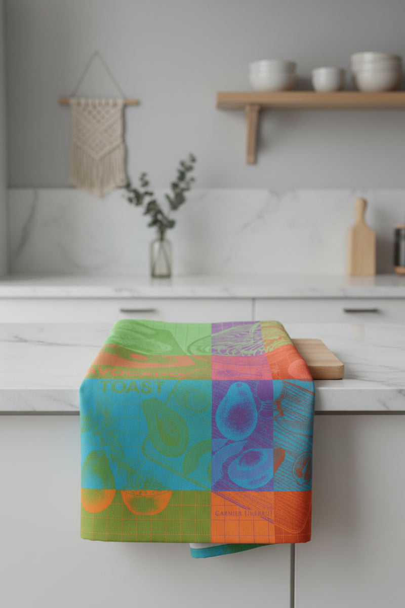 Garnier-Thiebaut Avocado Toast Neon Kitchen Towel