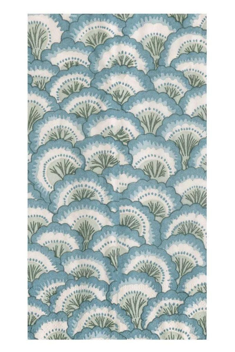Caspari Pontchartrain Scallop Guest Towels Blue