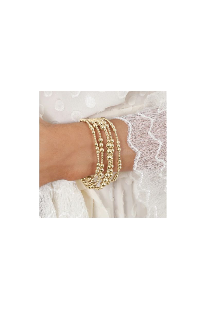 enewton Classic Joy Pattern 4mm Bead Bracelet Gold