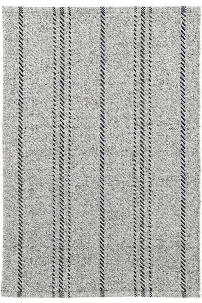 Dash & Albert Melange Stripe Grey/Black Handwoven Indoor/Outdoor Rug 2x3