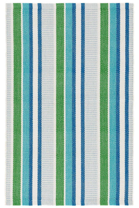 Dash & Albert Always Greener Cobalt/Green Handwoven Indoor/Outdoor Rug 2x3