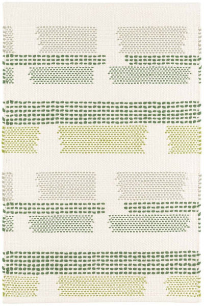 Dash & Albert Tread Lightly Green Handwoven Cotton Rug 2x3