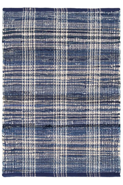 Dash & Albert Denim Plaid Handwoven Cotton Rug 2x3
