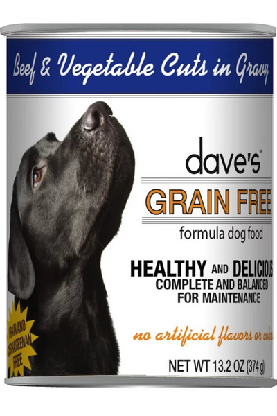 Dave's Pet Food Grain-Free Beef & Vegetable Cuts in Gravy Canned Dog Food 13.2 oz