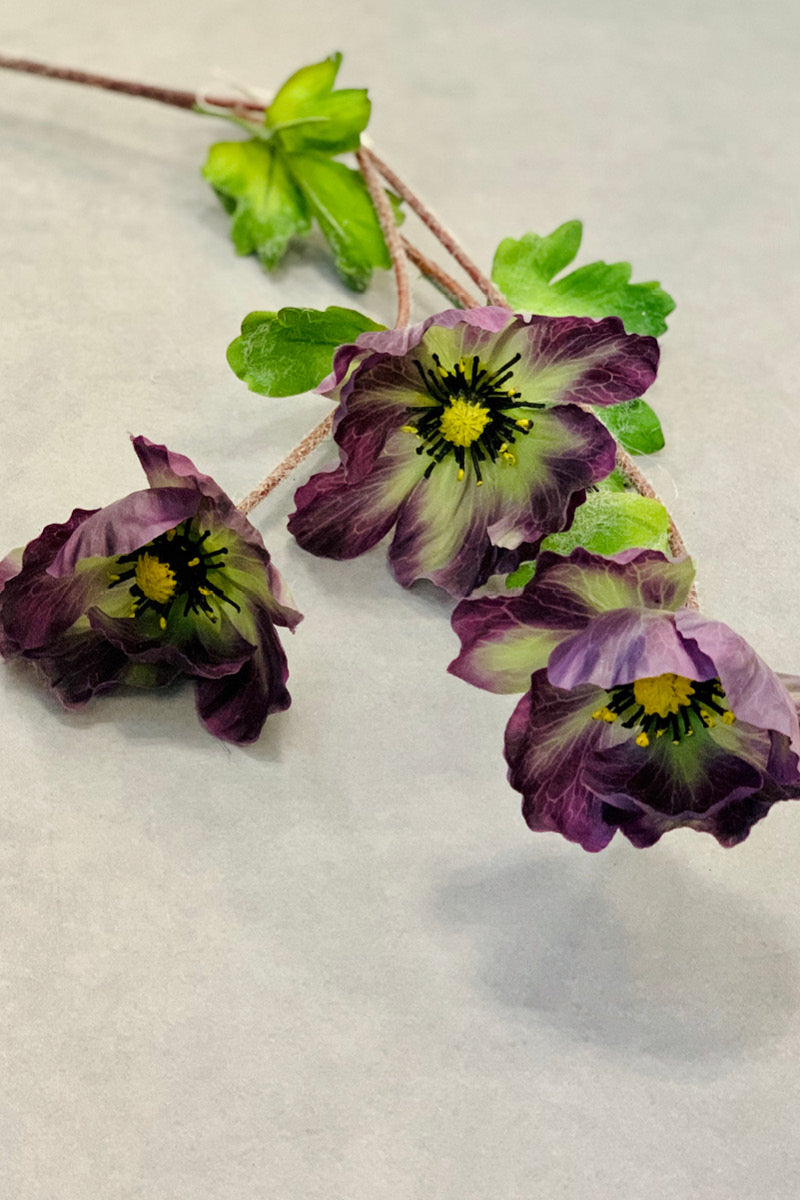 SILK POPPY STEM X3 27" EGGPLNT