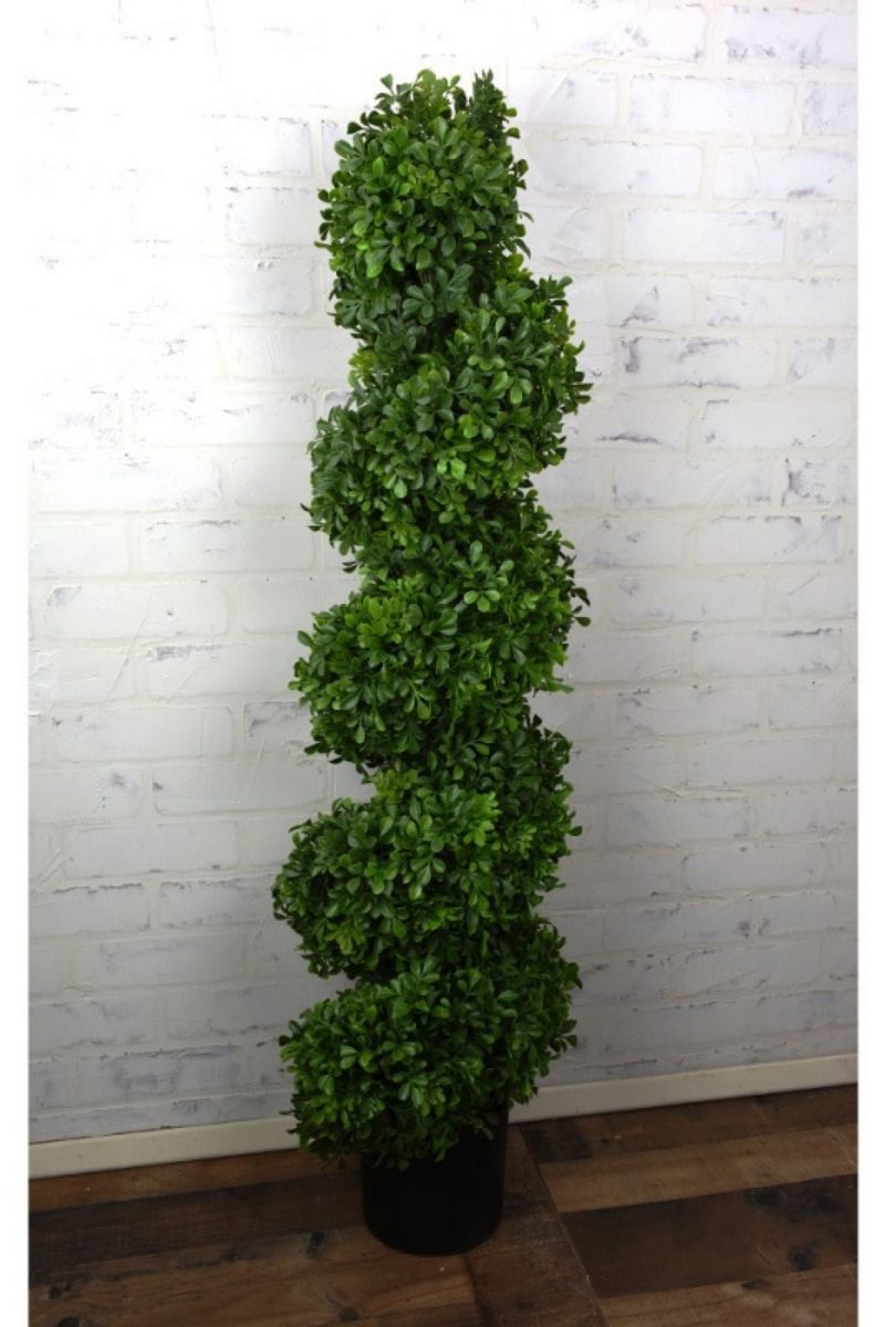 SILK BOXWD SPIRAL TREE UV 48"