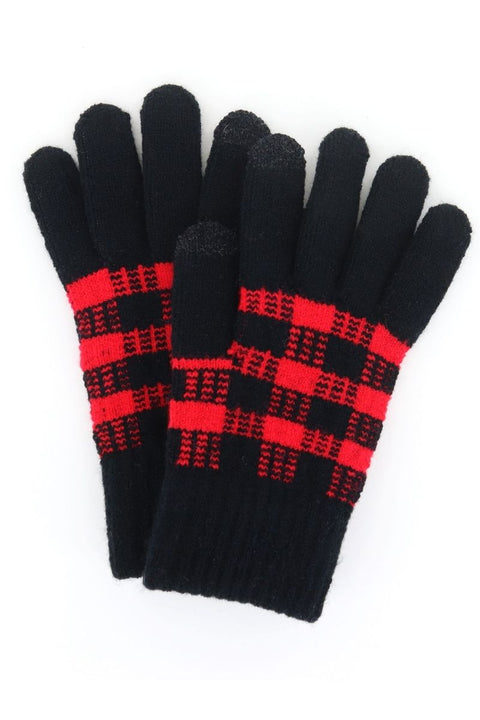 GLOVES BLACK/RED BUFF PLAID