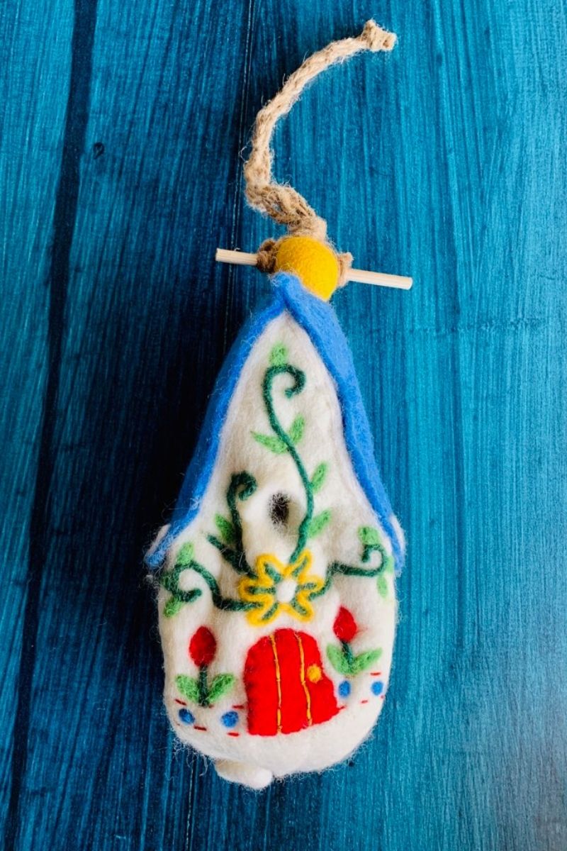 DZI Heidi Chalet Felted Birdhouse