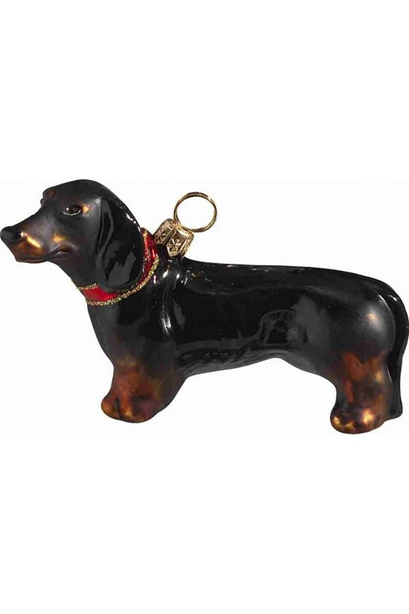 Joy to the World Black Dachsund Ornament