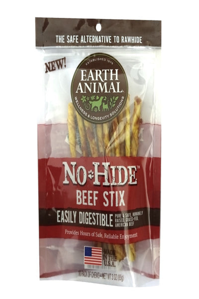 Earth Animal No-Hide Beef Stix 10 Pack