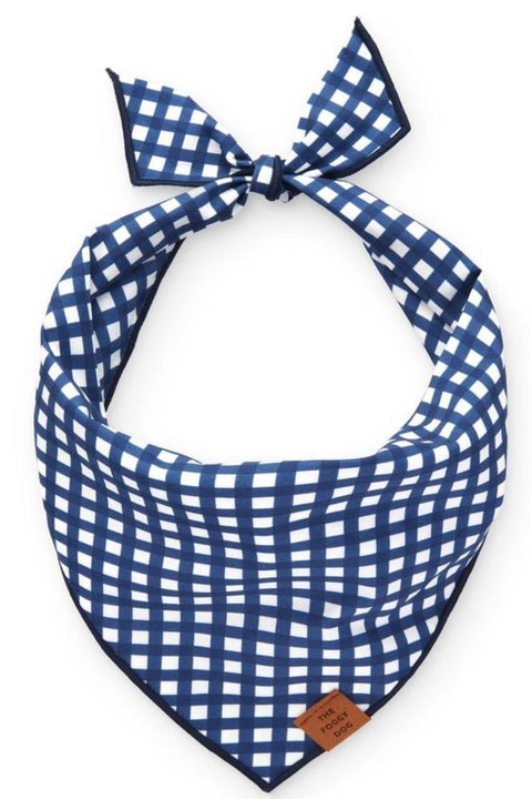 BANDANA, NAVY GINGHAM MD