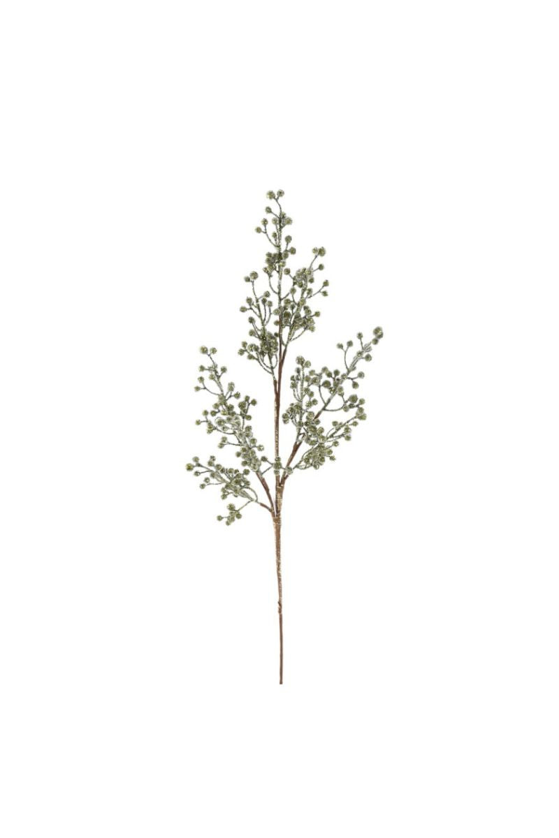 Faux Glitter Berry Spray 25.5" Green