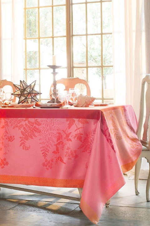 Garnier-Thiebaut Ombelles Rose Tablecloth 69" x 69"