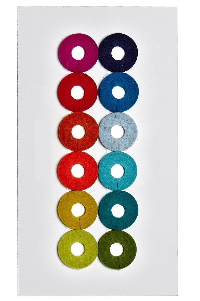 Graf Lantz Wine-O's Merino Wool Round Wine Markers Rainbow
