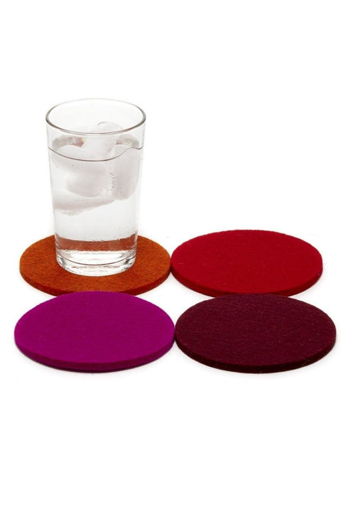 COASTER 4 PACK ROUND BORDEAUX