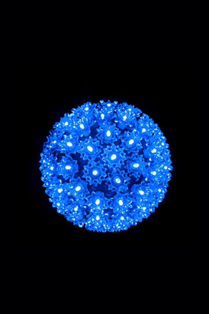 Sphere Battery Operated 50 LED Lights 6" Blue