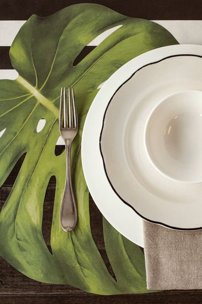 PLACEMATS, MONSTERA LEAF S/12
